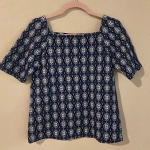 Loft Blue Patterned Blouse